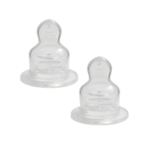 Bico Mamadeira Silicone Furo M Válvula Ar Liq. Pouco Consistente 0-6m+ KuKa