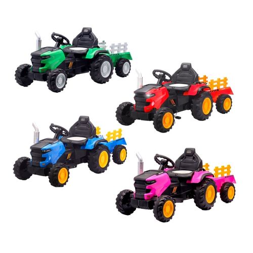 Mini Trator Elétrico Infantil 12v Reboque Frente/Ré Bluetooth LED Maxi Toys