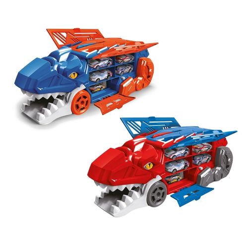 Caminhão Dinossauro 6 Carrinhos Lançador Pista Garagem Dinobot Maxi Toys