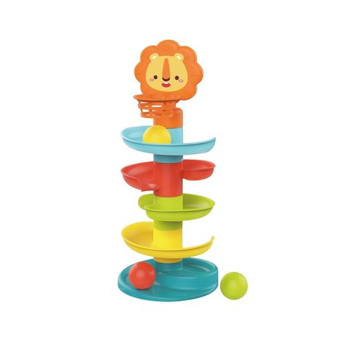Brinquedo Educativo Bebê Torre Espiral de Bolinhas Chocalho Slide Maxi Baby