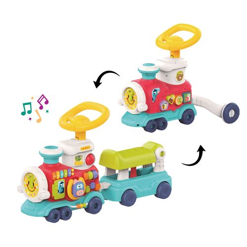 Andador Bebê Trem de Atividade Musical Solta Fumaça Chocalho Tchu Tchu Maxi Baby