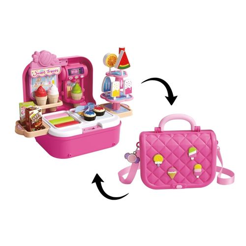 Bolsa Bancada Infantil 2 em 1 Sorveteria 33 Peças Doceria Fashion Maxi Toys