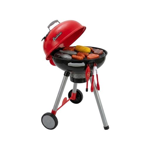 Churrasqueira Infantil A Bafo Portátil Interativa Som Luz Rodinhas 23pçs Maxi Toys