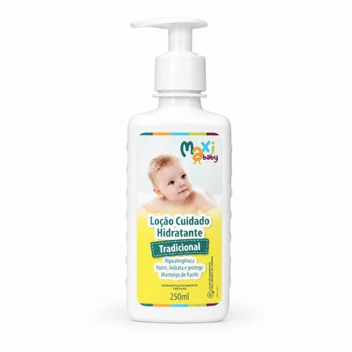 Hidratante Corporal Loção Bebê Recém Nascidos Uso Diário 250ml Tradicional Maxi Baby