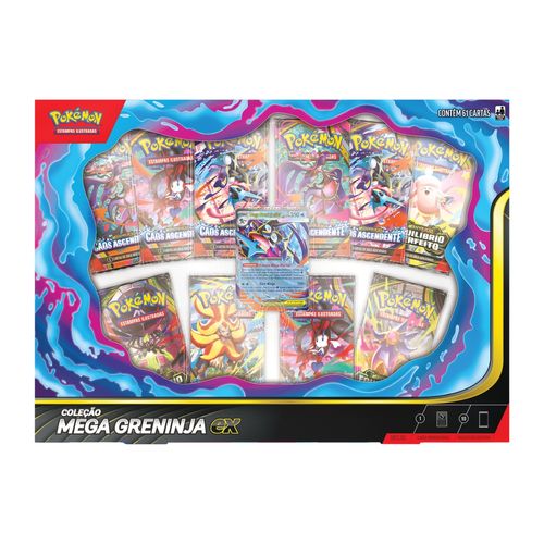 Cartas Pokémon Box Coleção TCG Mega Greninha Ex 61 Cards Copag