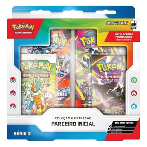 Cartas Pokémon TCG Coleção Parceiro Inicial Serie 3 com 21 Cards Copag