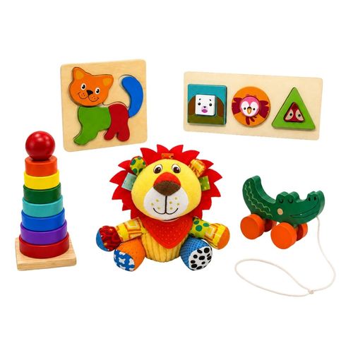 Kit Brinquedo Montessori Bebê Torre Empilhar Educativo Sensorial Adventure Maxi Baby