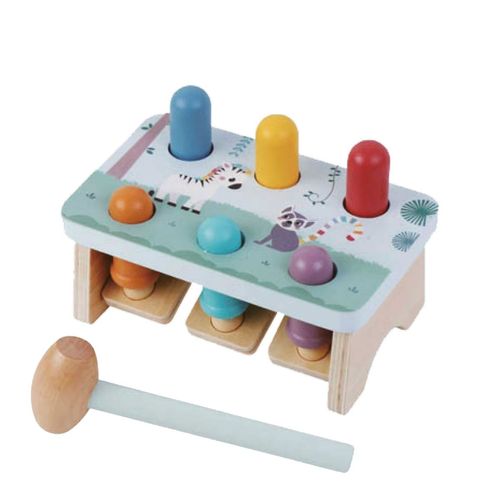 Brinquedo Montessori De Madeira Martelo Interativo Bebê Bate Bate Wooden Maxi Baby