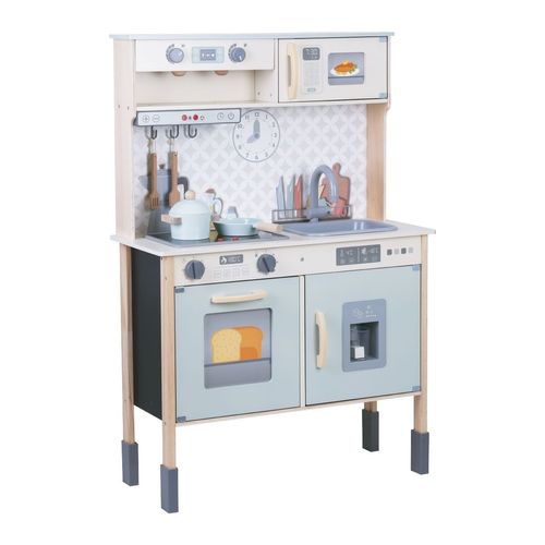 Cozinha Infantil Completa Brinquedo Madeira MDF Luz Som Acessórios Wooden Maxi Toys