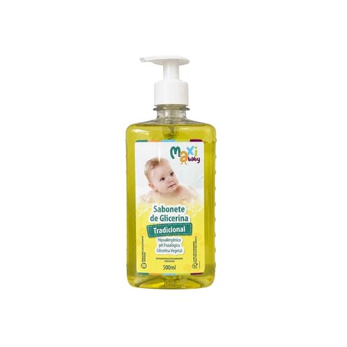 Kit Sabonete Líquido Bebê Glicerina Hipoalergênico Tradicional 500ml Cada Maxi Baby