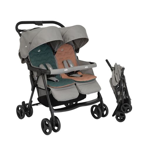 Carrinho Bebê Gêmeos Fechamento Uma Mão Duplo Compacto Aire Twin Joie
