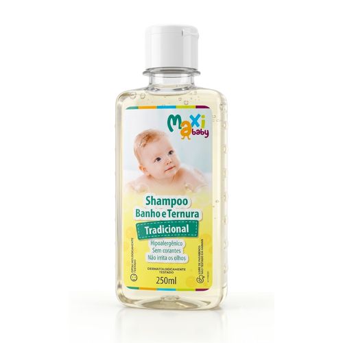 Kit Shampoo Para Bebê Hipoalergênico Tradicional Suave 250ml Cada Maxi Baby