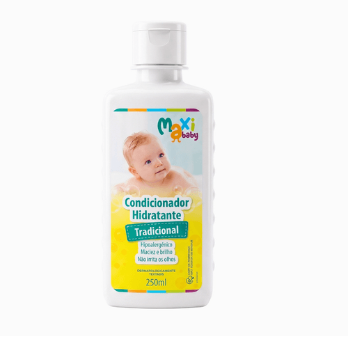 Kit Condicionador Para Bebê Hipoalergênico Tradicional Suave 250ml Cada Maxi Baby