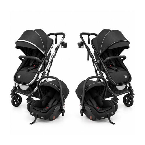 Carrinho Passeio com Bebê Conforto Moisés Travel System 0-22kg Kora Maxi Baby