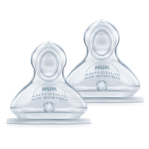 Kit 2 Bicos Silicone Fluxo Controlado Para Mamadeira First Choice 6m+ Nuk