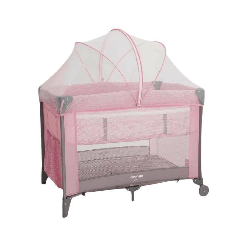 Berço Cercado Portátil para Bebê Sleep até 18kgs Rosa Voyage